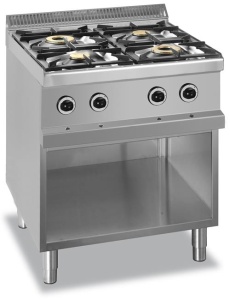 Kuchnia gazowa na podstawie z trzech stron zamkniętej linia 700 4-palnikowa