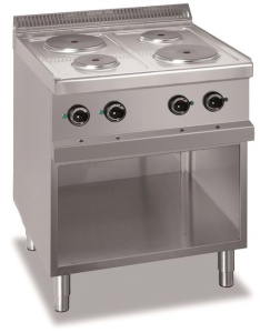 Kuchnia elektryczna na podstawie z trzech stron zamkniętej linia 700 4-płytowa