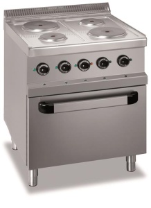 Kuchnia elektryczna z piekarnikiem elektrycznym GN 2/1 linia 700 4-płytowa