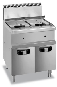 Frytownica z szafką gazowa - pojemność 14+14 litrów