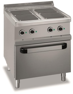 Kuchnia elektryczna z piekarnikiem elektrycznym GN 2/1 linia 700 4-płytowa