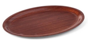 Taca antypoślizgowa drewniana - owalna 230x160 mm | Hendi 507964