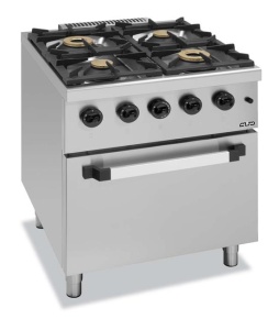 Kuchnia gazowa z piekarnikiem gazowym GN 2/1 C4SF77G Hendi C4SF77G