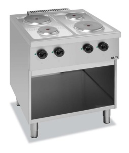 Kuchnia elektryczna na podstawie z trzech stron zakmniętej i z piekarnikiem elektrycznym C4EA77 Hendi C4EA77