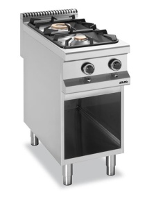 Kuchnia gazowa na podstawie z trzech stron zamkniętej linia 900 2-palnikowa Hendi G2S8