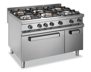 Kuchnia gazowa z piekarnikiem elektrycznym linia 900 6-palnikowa Hendi G6SFEA8