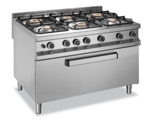 Kuchnia gazowa z piekarnikiem gazowym MAXI linia 900 6-palnikowa Hendi G6SFM8