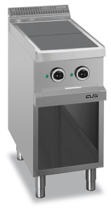 Kuchnia elektryczna 2-płytowa na podstawie z trzech stron zamkniętej, z kwadratowymi, wpuszczonymi płytami linia 700 Hendi MG7E2AP77Q