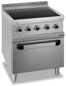 Kuchnia ceramiczna, 4-płytowa z piekarnikiem elektrycznym GN 2/1 linia 700 Hendi MG7EVC4F77