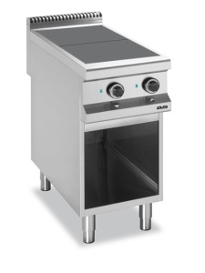 Kuchnia elektryczna na podstawie z trzech stron zamkniętej 2-płytowa, z wpuszczanymi płytami grzejnymi, linia 900 Hendi E2AP8