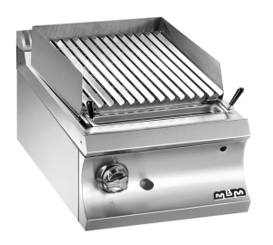 GRILL Z LAWĄ WULKANICZNĄ STOŁOWY I NA PODSTAWIE Z TRZECH STRON ZAMKNIĘTEJ – GAZOWY 400x730x(H)850 Hendi GPLA477