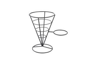 Stojak na frytki czarny z uchwytem