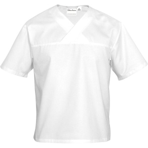 Bluza w serek biała krótki rękaw XL unisex