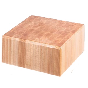 Kloc masarski drewniany 400x500x850 mm na podstawie ze stali nierdzewnej