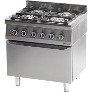 Kuchnia gazowa 4 palnikowa z piekarnikiem elektrycznym 20.5kW (zestaw) - G30 (propan-butan)