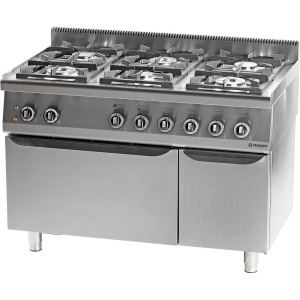 Kuchnia gazowa 6 palnikowa z piekarnikiem elektrycznym 32.5kW (zestaw) - G30 (propan-butan)