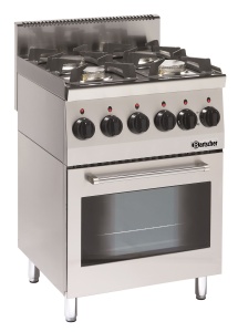 Kuchnia gazowa 4-palnikowa z piekarnikiem elektrycznym Bartscher