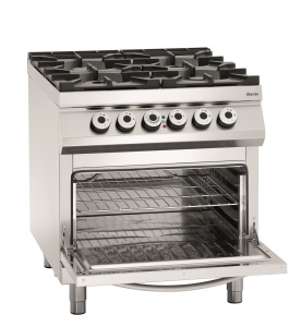Kuchnia gazowa 4-palnikowa z piekarnikiem elektrycznym 2/1GN