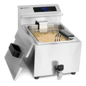 Frytownica z panelem cyfrowym Mastercook z kranem spustowym pojemność 2x8l | Hendi 207376