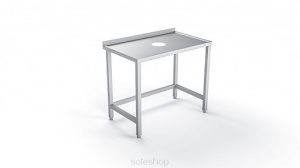 Stół nierdzewny z otworem na odpadki 80 - 180 cm