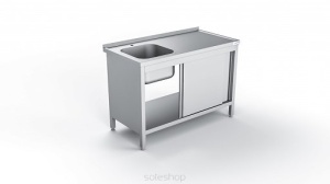 Stół nierdzewny ze zlewem przelotowy - 80-150 cm