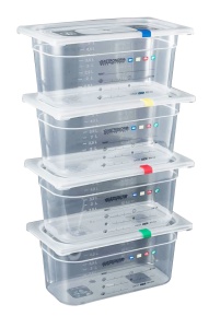 Pojemnik GN 1/9 z polipropylenu z systemem HACCP h-10 cm
