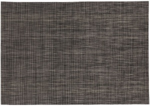 Placemat 45x30 cm pvc/pet black with 2 side-stripe