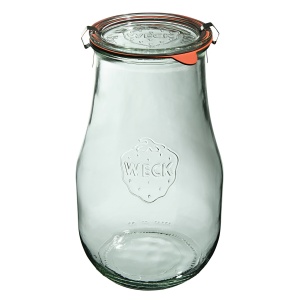 Słoik TULPE 2700 ml z pokrywą, uszczelką i 2 zapinkami - op. 4 szt - WECK