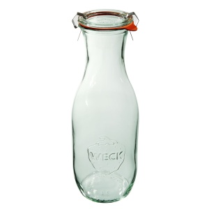 Butelka SAFTFLASCHE 1062 ml z pokrywą, uszczelką i 2 zapinkami - op. 6 szt - WECK