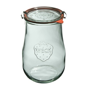 Słoik TULPE 1750 ml z pokrywą, uszczelką i 2 zapinkami - op. 4 szt - WECK