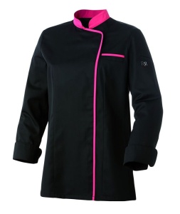 Kitel czarny, fuksja lamówka, długi rękaw rozmiar L EXPRESSION - ROBUR