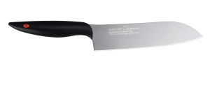 Nóż japoński Santoku kuty Titanium dł. 18 cm - KASUMI