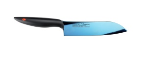 Nóż Santoku kuty Titanium dł. 18 cm, niebieski