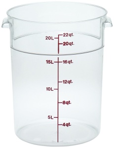 Pojemnik na żywność z przeźroczystego polipropylenu - okrągły 20,8 l - CAMBRO