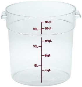 Pojemnik na żywność z przeźroczystego polipropylenu - okrągły 17,2 l - CAMBRO