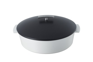 Porcelanowy garnek niski śr. 28 cm z czarną pokrywą REVOLUTION - REVOL