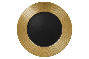 Talerz płaski tłoczony 33 cm złoty METALFUSION - RAK PORCELAIN
