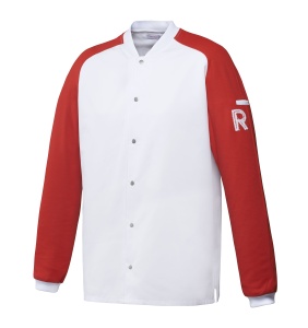 Bluza biało-czerwona, długi rękaw rozmiar L VINTAGE - ROBUR