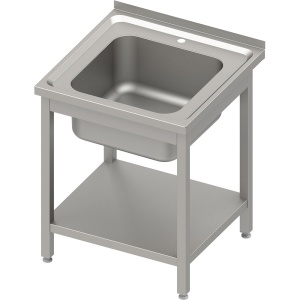 Stół ze zlewem 1-kom.(C),z półką 700x700x850 mm spawany, blat tłoczony