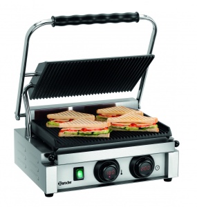 Grill kontaktowy Panini MDI - powierzchnia ryflowana 340 mm