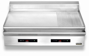 Płyta grillowa elektryczna nastawna podwójna gładko-ryflowana Zernike