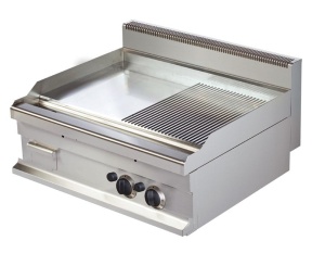 Płyta grillowa gazowa nastawna 1/2 gładka 1/2 ryflowana 12 kW