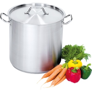 Garnek wysoki z pokrywką, stalowy, o średnicy 160 mm, V 2.5 l