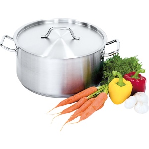 Garnek niski z pokrywką, stalowy, o średnicy 200 mm, V 3.3 l