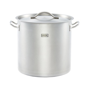 Garnek wysoki z pokrywką, stalowy, ø 360 mm, V 36.6 l