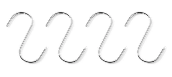 Haki rzeźnicze - zestaw 4 szt. 150x6 (na pręty ma.fi. 45 mm) | Hendi 513569