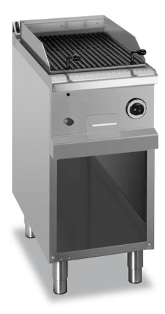  Grill z lawą wulkaniczną stołowy i na podstawie z trzech stron zamkniętej - gazowy, linia 700