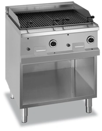 Grill z lawą wulkaniczną stołowy i na podstawie z trzech stron zamkniętej, podwójny - gazowy, linia 700