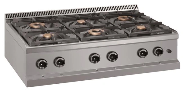 Kuchnia gazowa stołowa 6-palnikowa - moc 28,5 kW