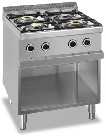 Kuchnia gazowa na podstawie z trzech stron zamkniętej linia 700 4-palnikowa